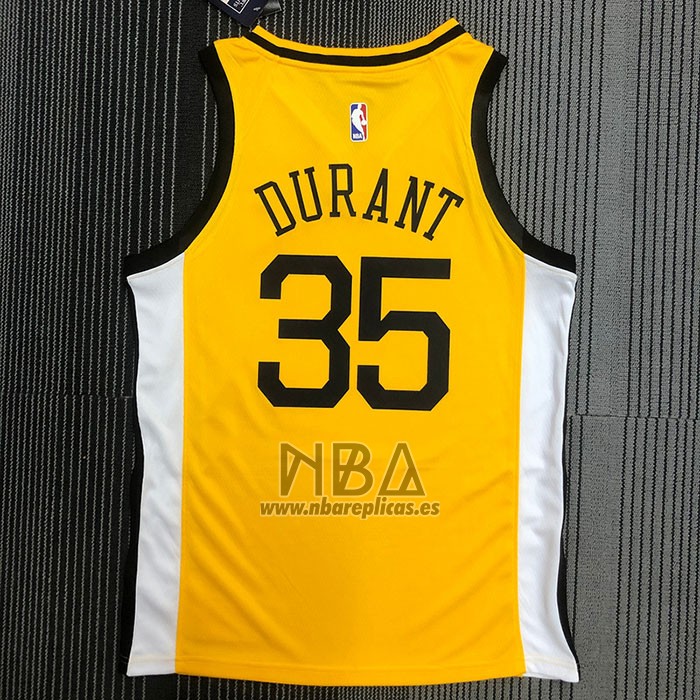 Camiseta Golden State Warriors Kevin Durant NO 35 Earned Amarillo